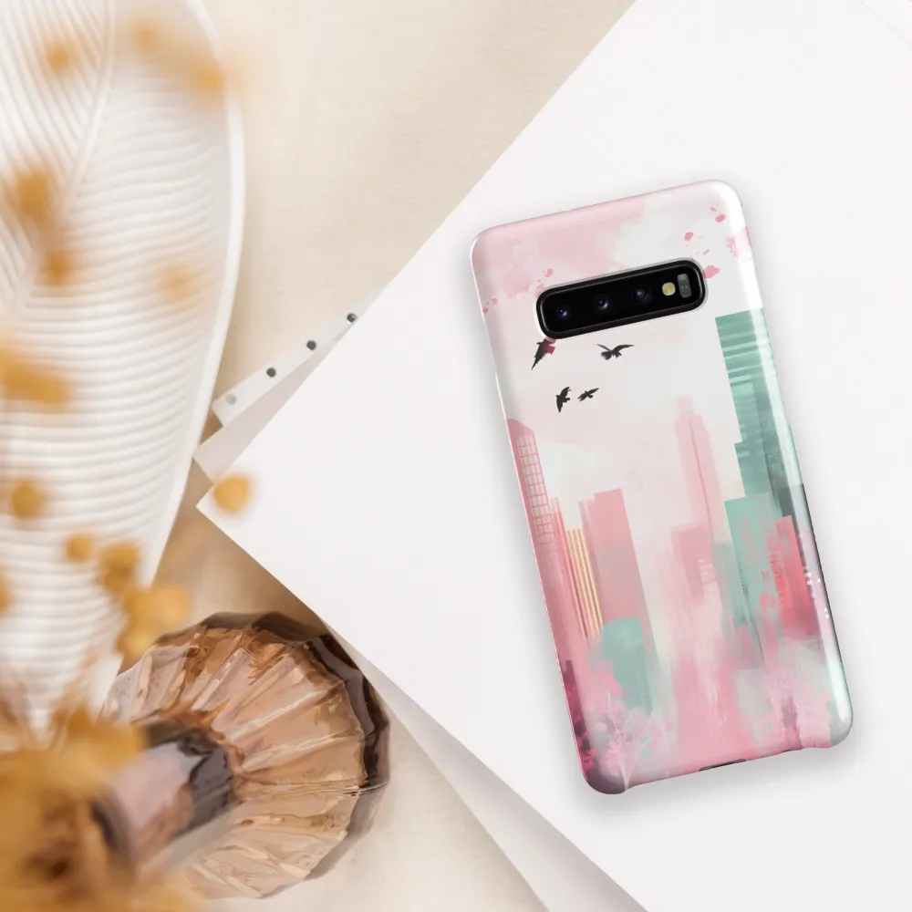 Dreamy Cityscape in Pink and Cyan | Phone Case |  S10 Plus | Snap Case | Glossy