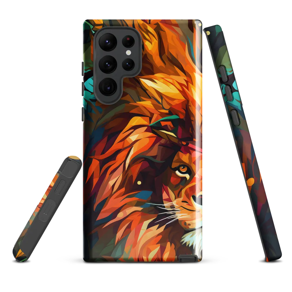 Majestic Gaze: The Polygonal Lion