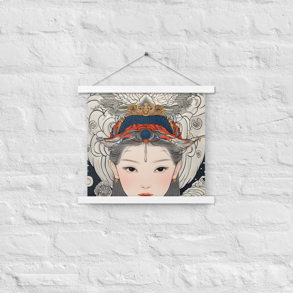 Serenity in Myth: A Traditional Portrait | Poster With White Wood Hanger | 14″×14″