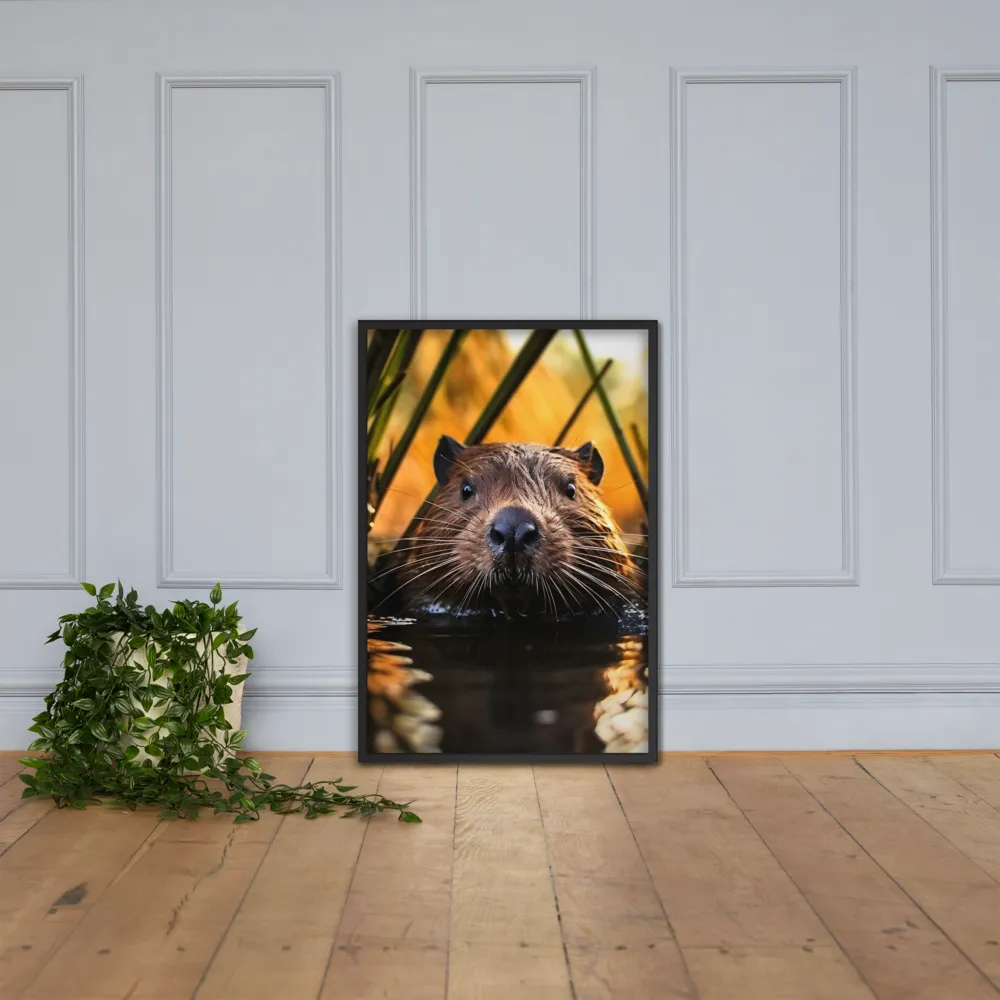 Beaver Serenity: A Natural Portrait | Poster with Black Frame | 24″×36″