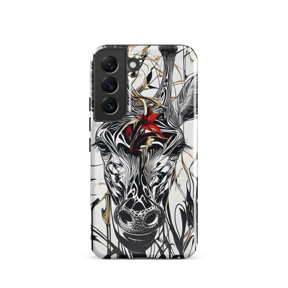 Floral Elegance: The Giraffe's Portrait
