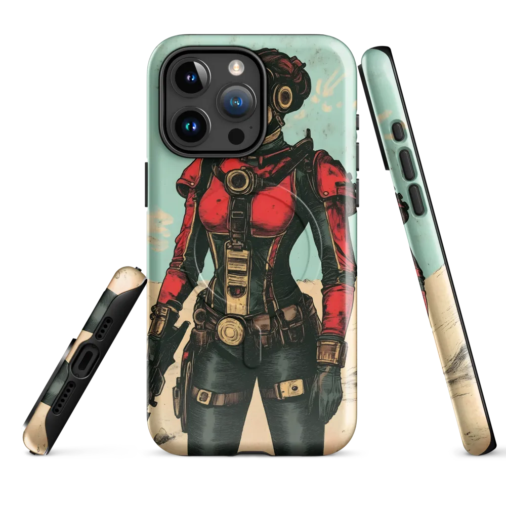 Futuristic Explorer: A Steampunk Adventure | Phone Case |  15 Pro Max | MagSafe® Tough Case | Glossy