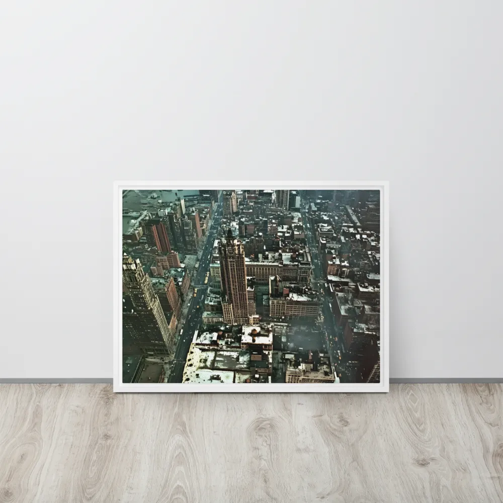 Aerial Symphony of Urban Life | Canvas with White Frame | 18″×24″