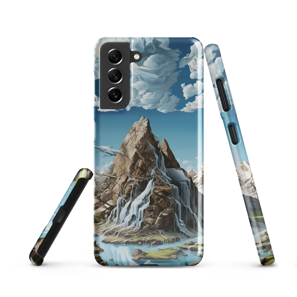 Majestic Cascade: A Mountain Masterpiece | Phone Case |  S21 | Snap Case | Glossy