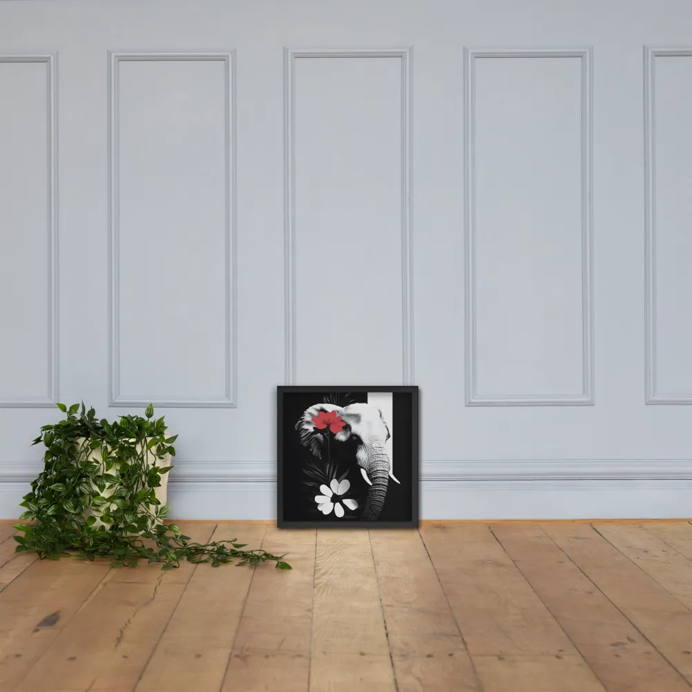 Elephant Harmony | Poster with Black Frame | 16″×16″