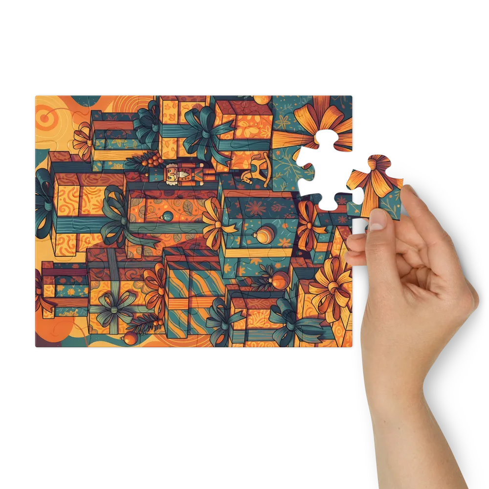 Wrapped Treasures 
 Jigsaw Puzzle in Tin Box