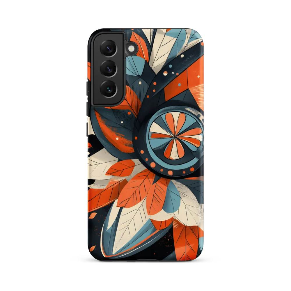 Floral Symphony in Orange and Teal