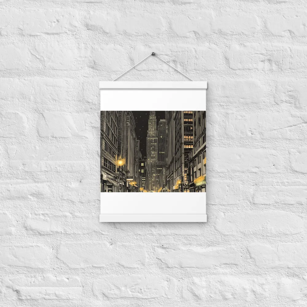 Whispers of the Night City | Poster With White Wood Hanger | 12″×16″