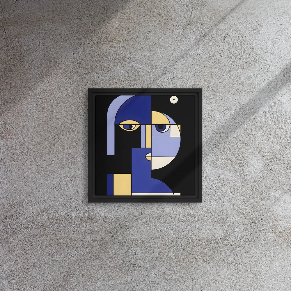 Geometric Portrait 
 Canvas with Black Frame | 12″x 12″
