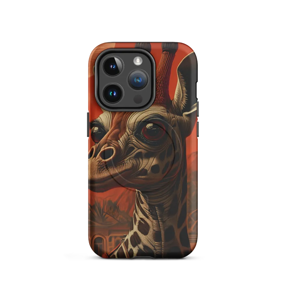 Whimsical Giraffe in an Orange Dreamscape