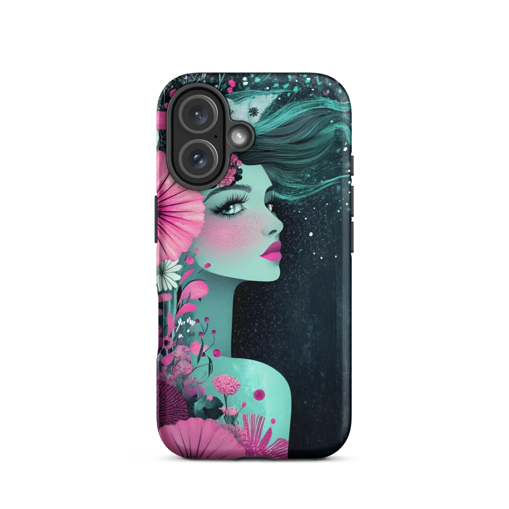 Floral Harmony: Portrait of Serenity | Phone Case |  16 | Tough Case | Matte