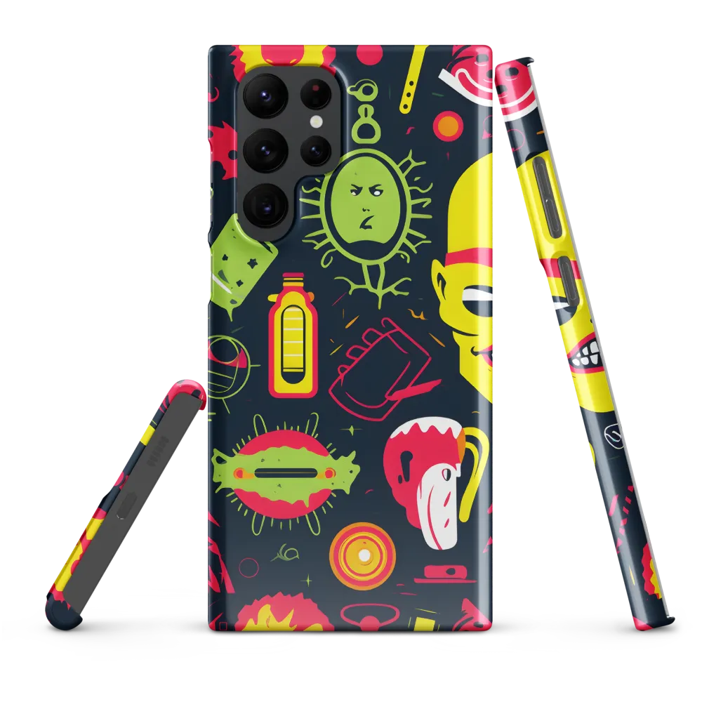 Neon Revelry: A Quirky Exploration of Modern Pop Art | Phone Case |  S22 Ultra | Snap Case | Glossy