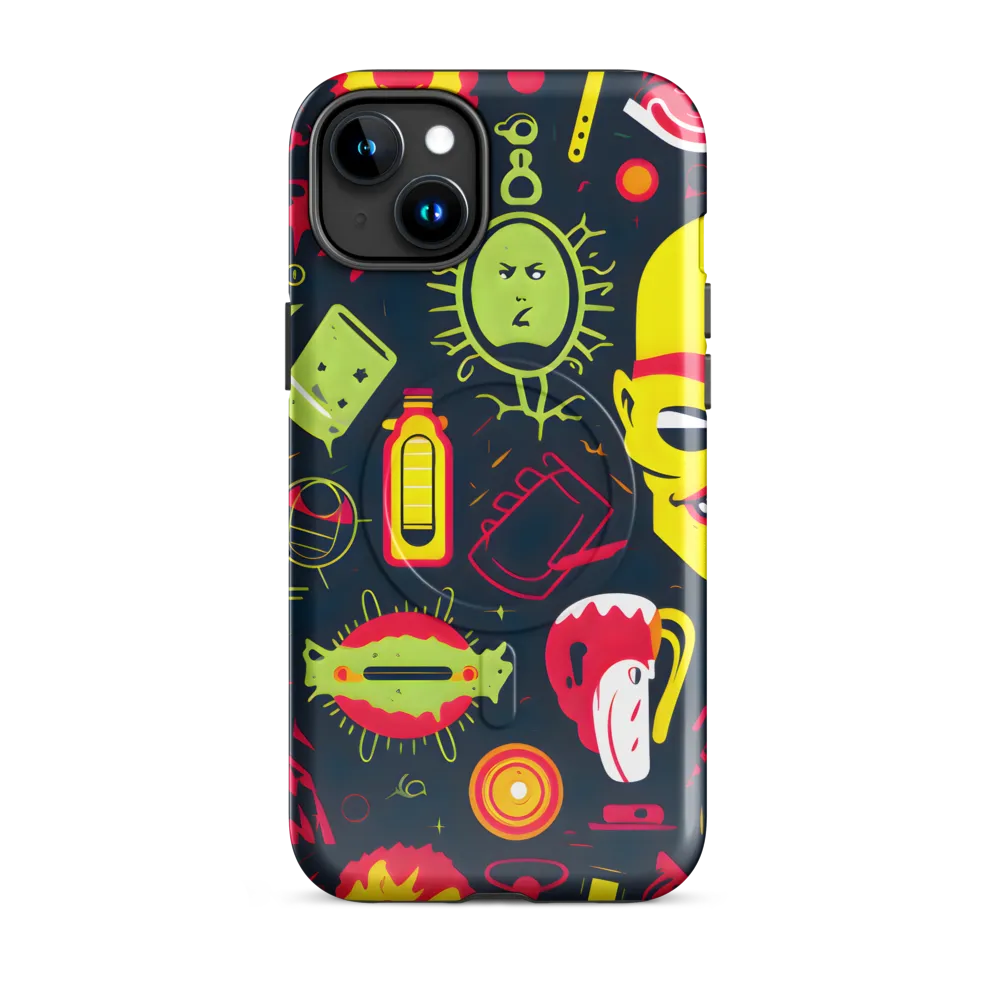 Neon Revelry: A Quirky Exploration of Modern Pop Art | Phone Case |  15 Plus | MagSafe® Tough Case | Glossy