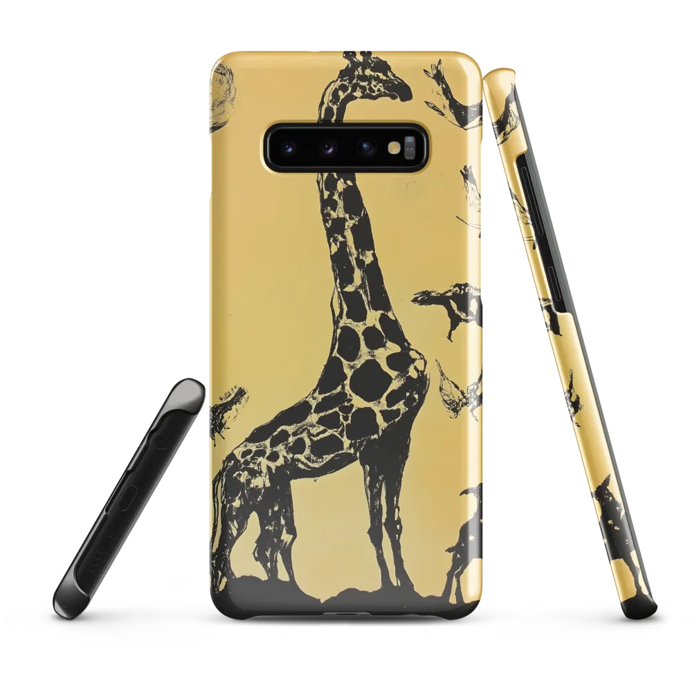 Whimsical Harmony of Giraffe and Birds | Phone Case |  S10 Plus | Snap Case | Glossy