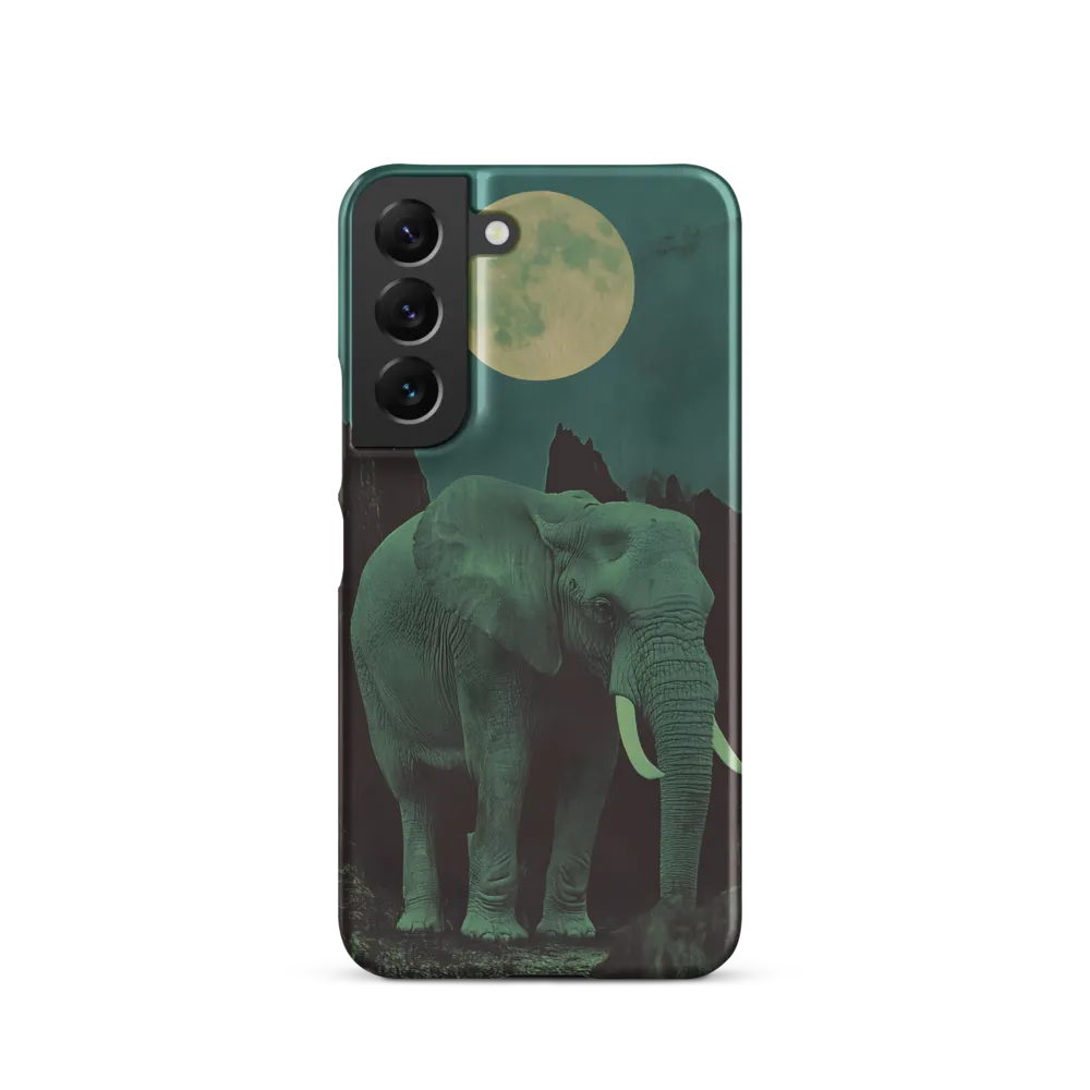 Ethereal Presence: Elephant Under a Full Moon | Phone Case |  S22 | Snap Case | Matte