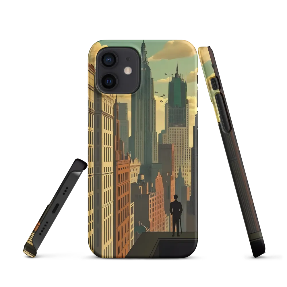 Urban Dreams: A Silhouette in Art Deco Cityscape