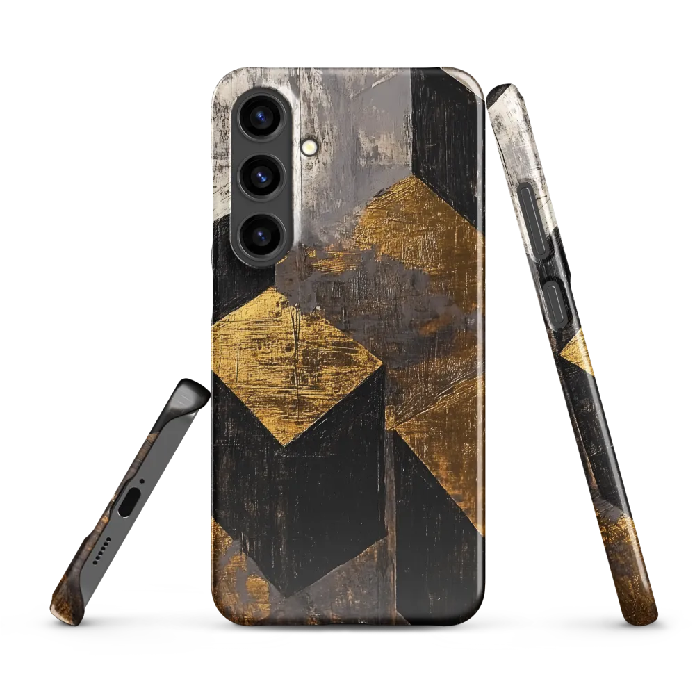 Geometric Harmony in Gold and Black | Phone Case |  S24 Plus | Snap Case | Glossy