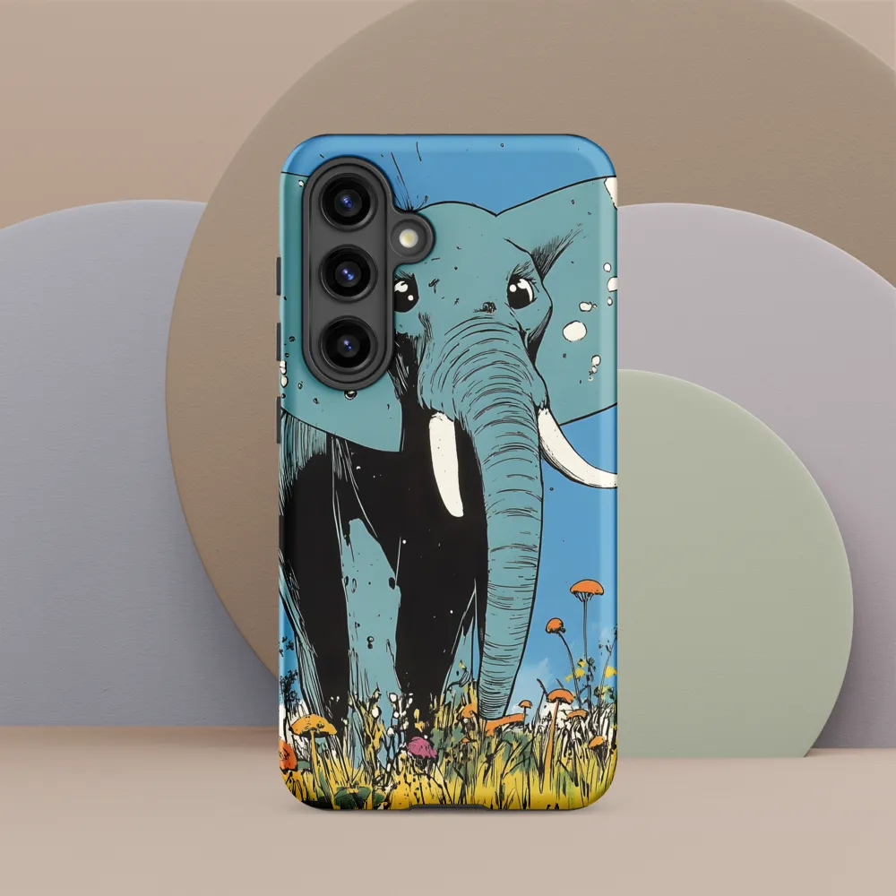 Whimsical Blue Elephant in Bloom