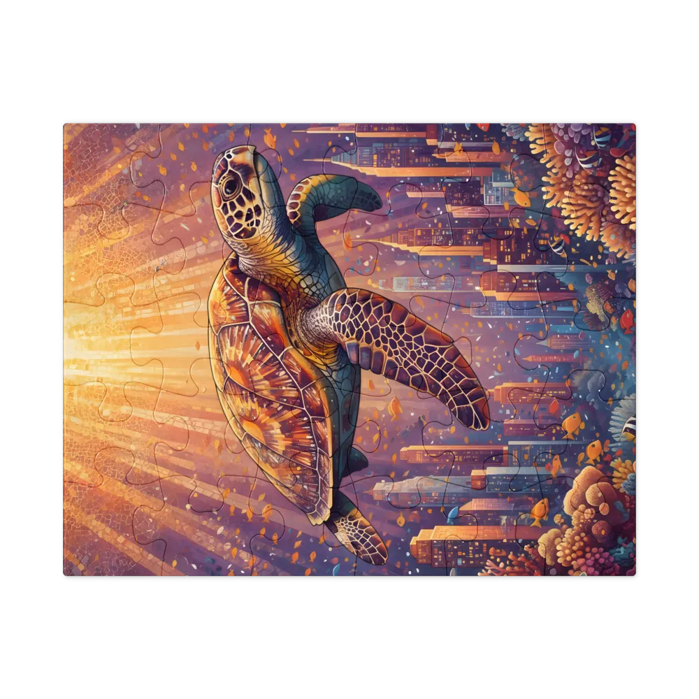 Urban Reef Turtle 
 Jigsaw Puzzle in Tin Box