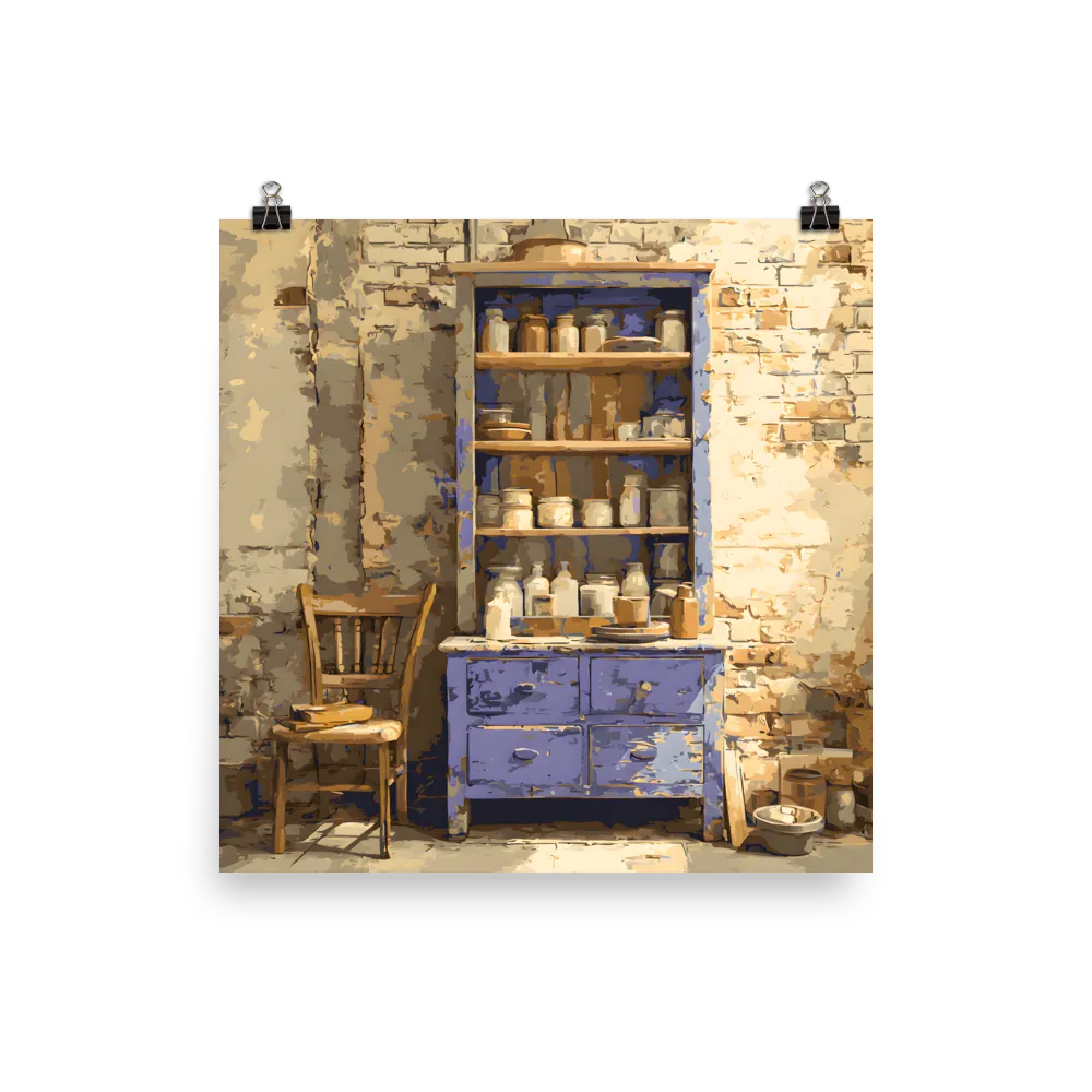 Rustic Blue Hutch 
 Poster | 16″x 16″