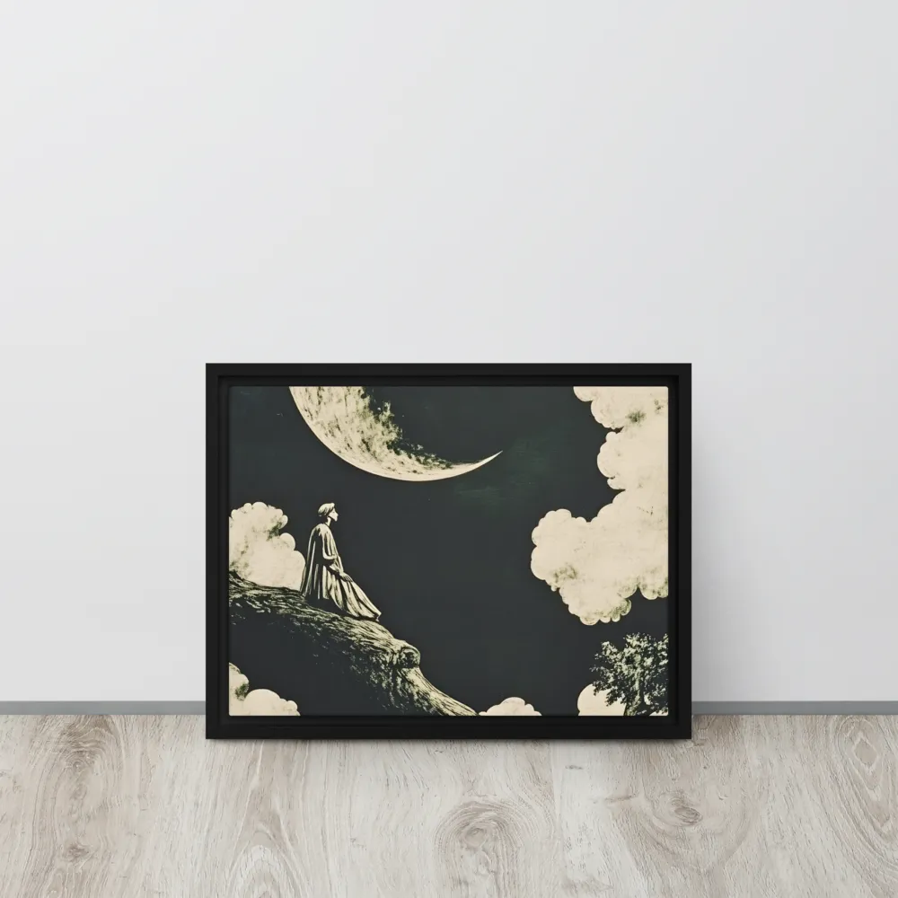 Whispers of the Moon | Canvas with Black Frame | 12″×16″