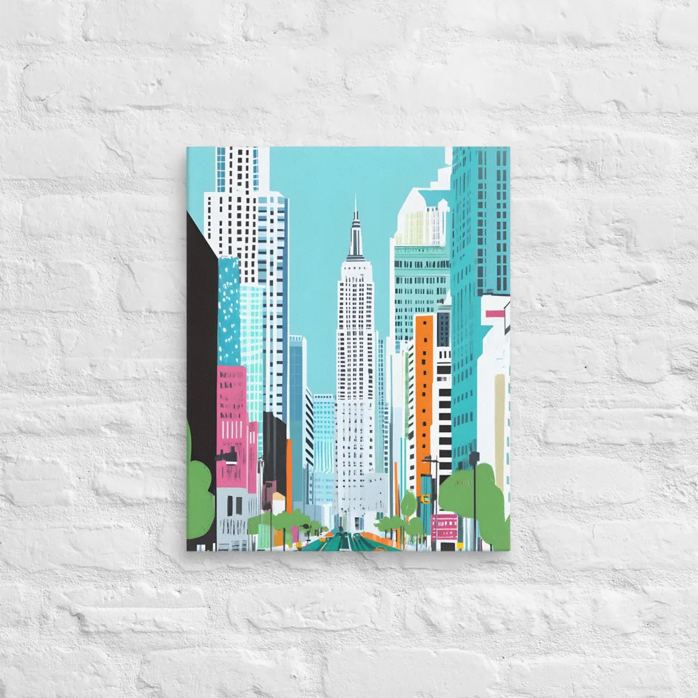 Urban Symphony: A Modern Cityscape | Canvas | 16″×20″
