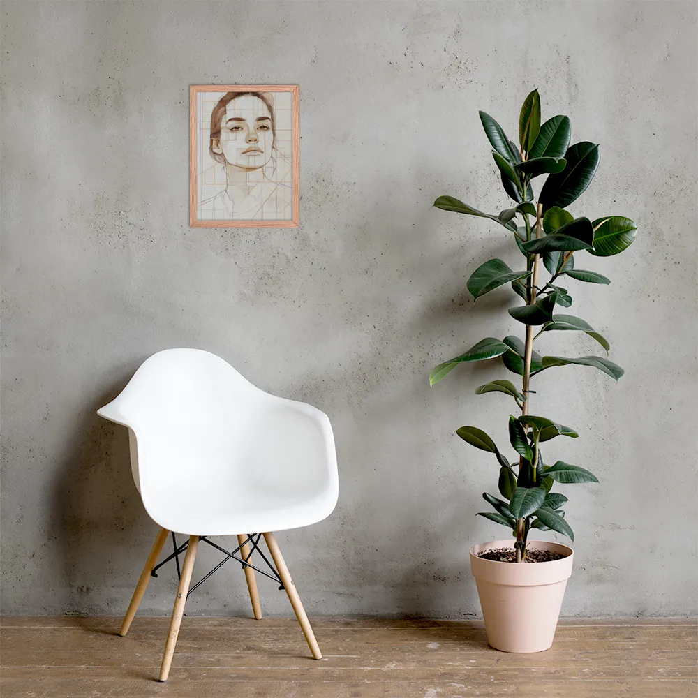 Geometric Serenity: A Minimalist Portrait