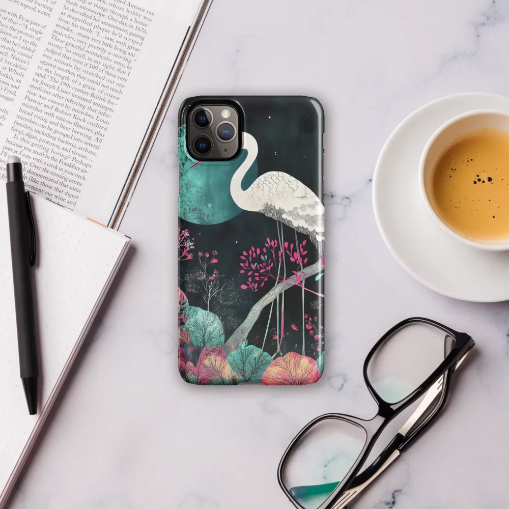 Ethereal Presence: Heron in a Floral Dreamscape | Phone Case |  11 Pro Max | Snap Case | Glossy