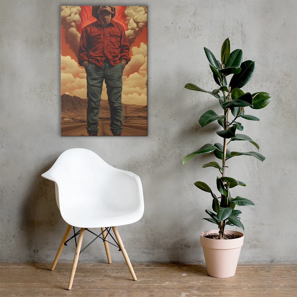 Defiant Spirit in a Surreal Landscape | Canvas | 24″×36″