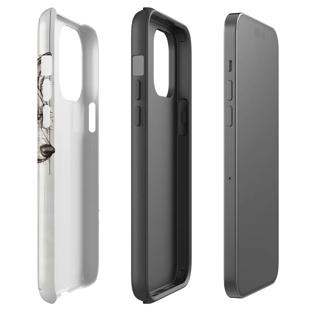 Geometric Harmony: The Essence of Wolves | Phone Case |  14 Pro Max | Tough Case | Glossy