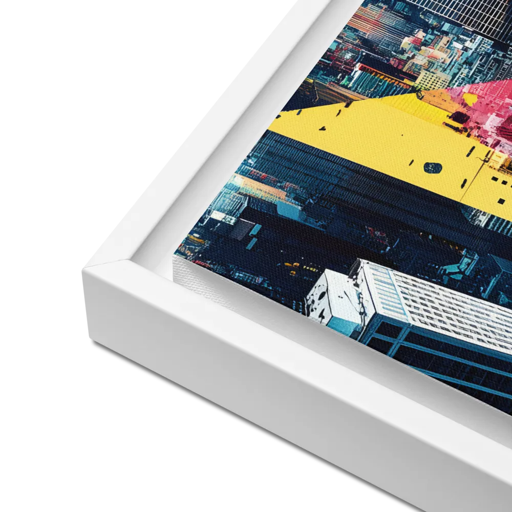 Dynamic Urban Symphony | Canvas with White Frame | 16″×16″