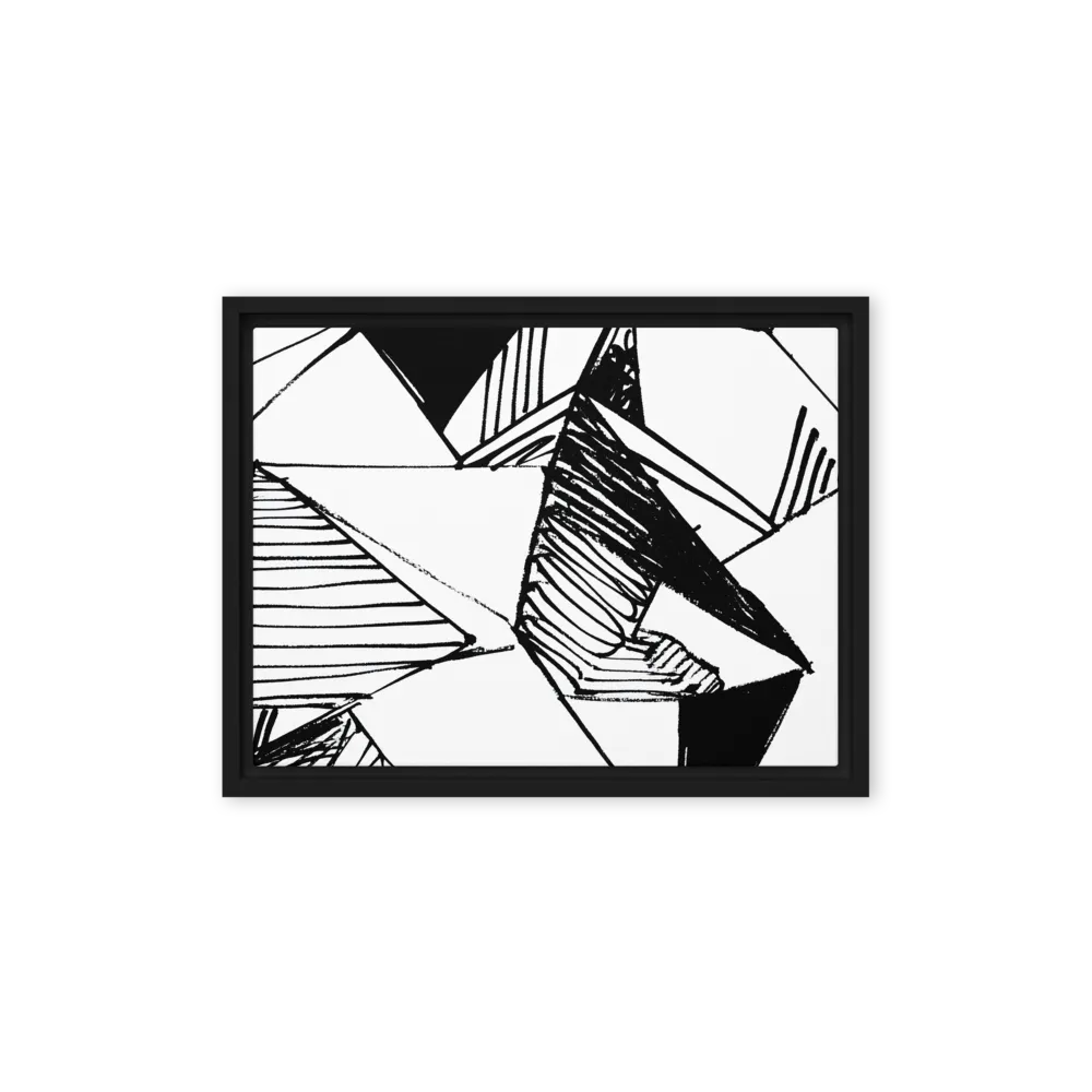 Dynamic Geometry in Ink | Canvas with Black Frame | 12″×16″