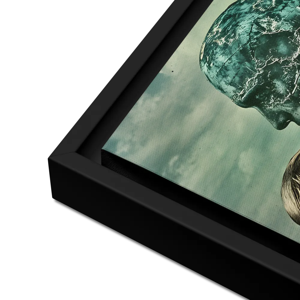 Ethereal Reflections: Identity in a Fragmented World | Canvas with Black Frame | 16″×16″