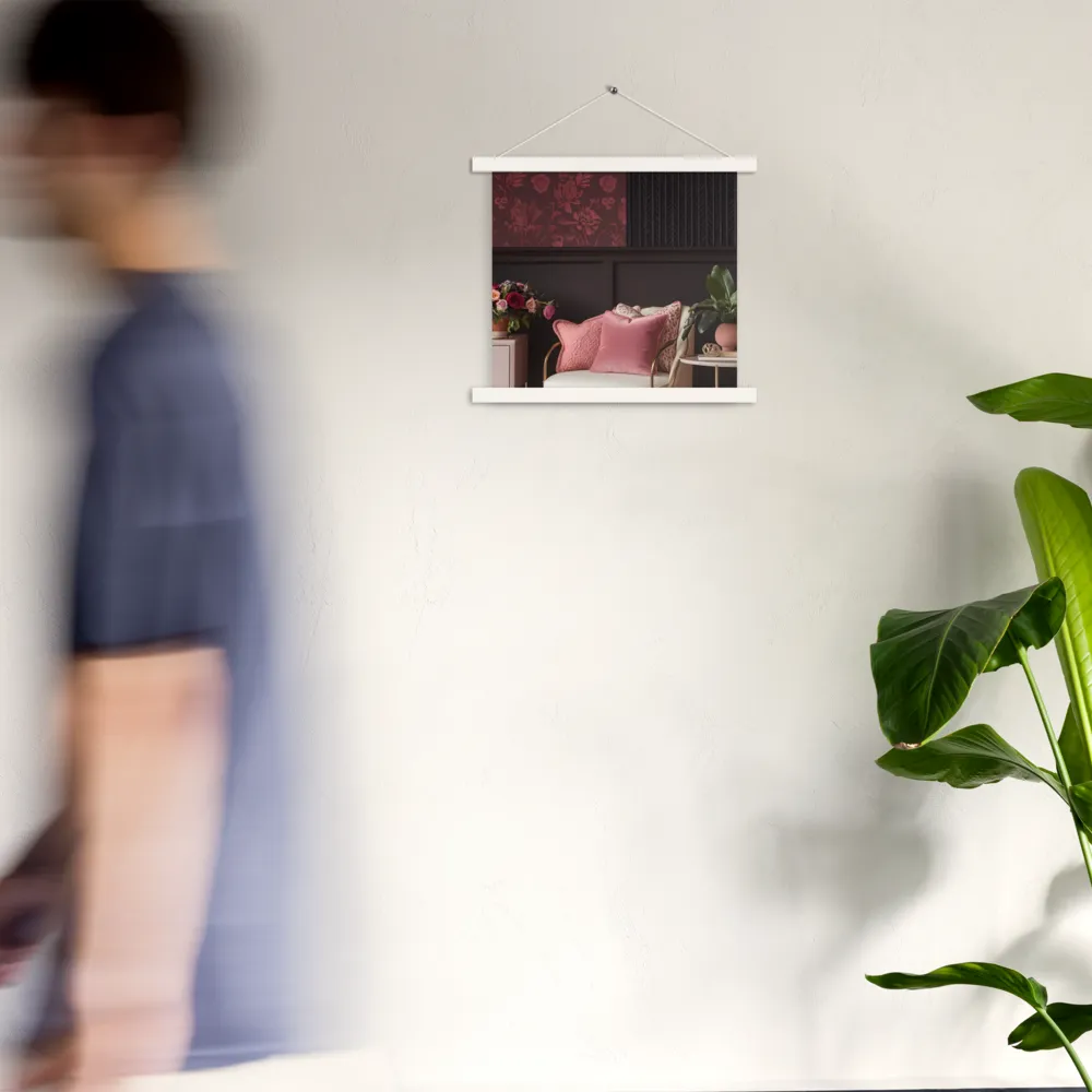 Elegance in Contrast: A Modern Interior Design | Poster With White Wood Hanger | 14″×14″