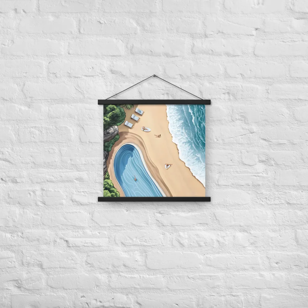 Serenity by the Shore | Poster With Black Wood Hanger | 18″×18″