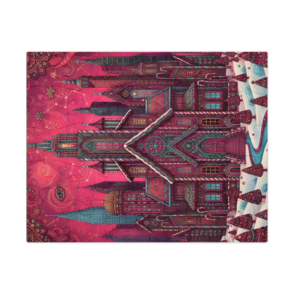 Gingerbread Cathedral 
 Jigsaw Puzzle in Tin Box