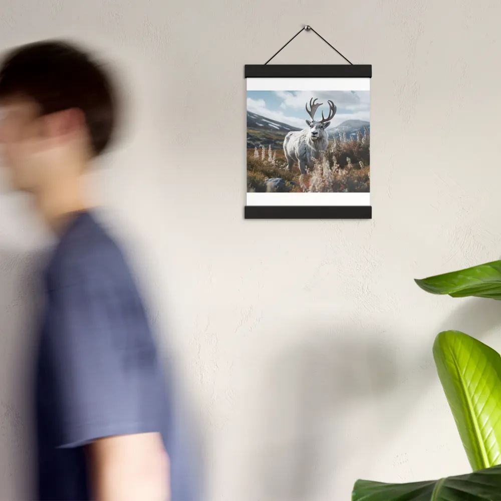 Majestic Harmony: The Reindeer in Nature | Poster With Black Wood Hanger | 8″×10″