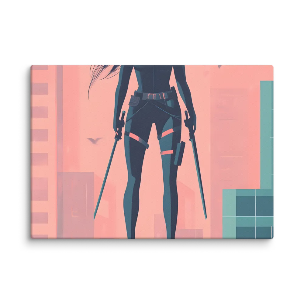 Urban Sentinel: A Warrior's Stand | Canvas | 20″×28″