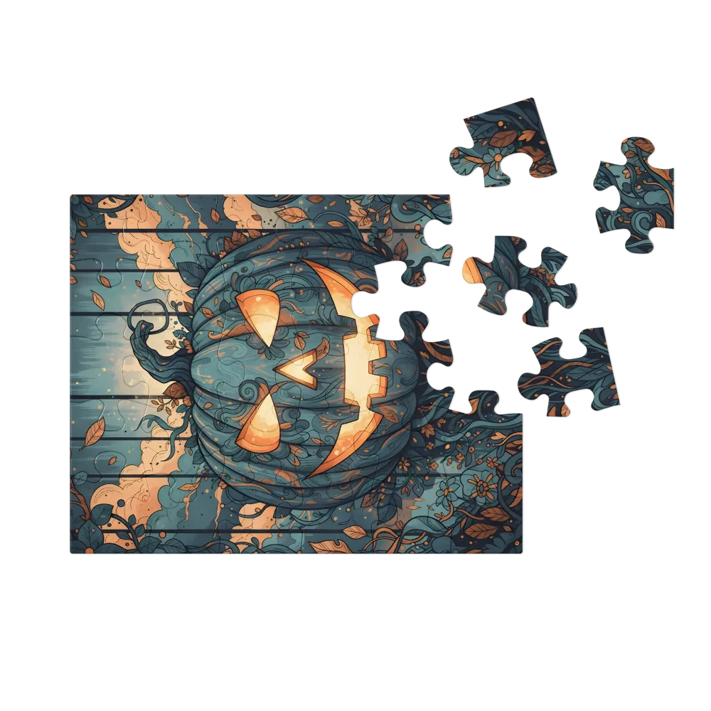 Botanical Jack-o'-Lantern 
 Jigsaw Puzzle in Tin Box
