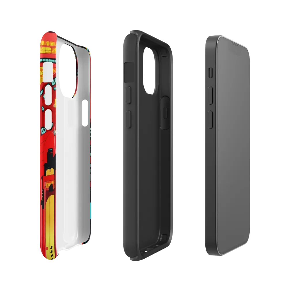 Neon Dreams: A Cyberpunk Cityscape | Phone Case |  13 mini | Tough Case | Matte