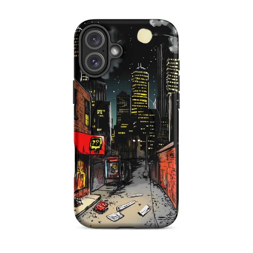 Nocturnal Cityscape: The Hidden Alley | Phone Case |  16 Plus | MagSafe® Tough Case | Matte