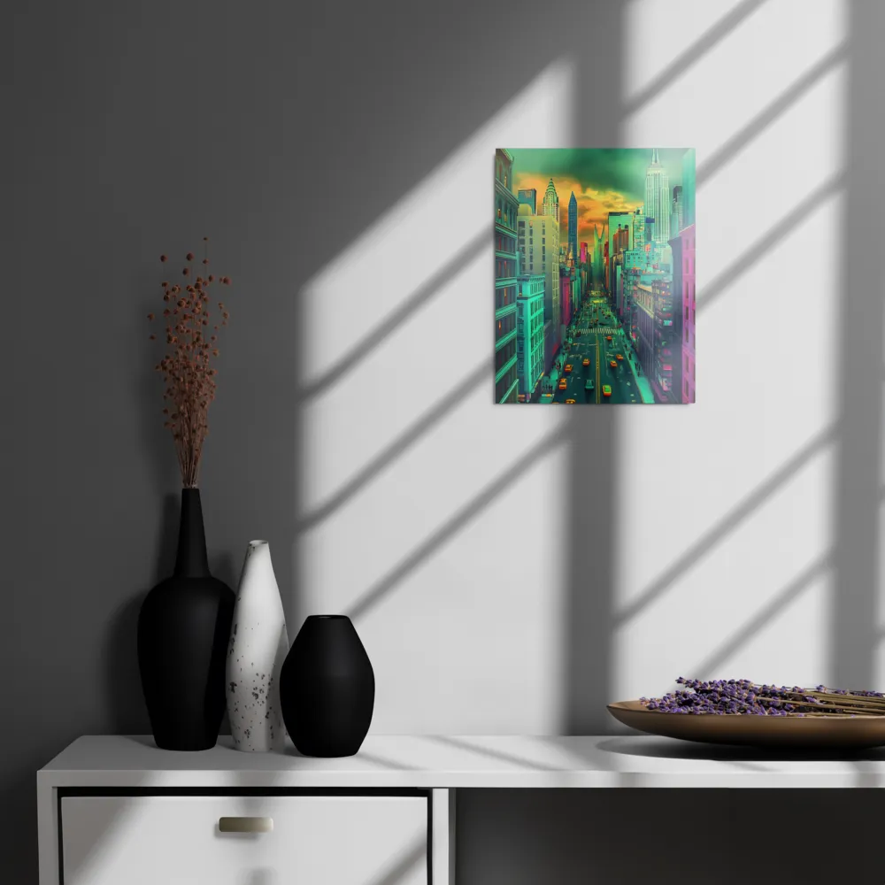 Urban Surrealism: Neon Dreams | Metal Print | 11″×14″