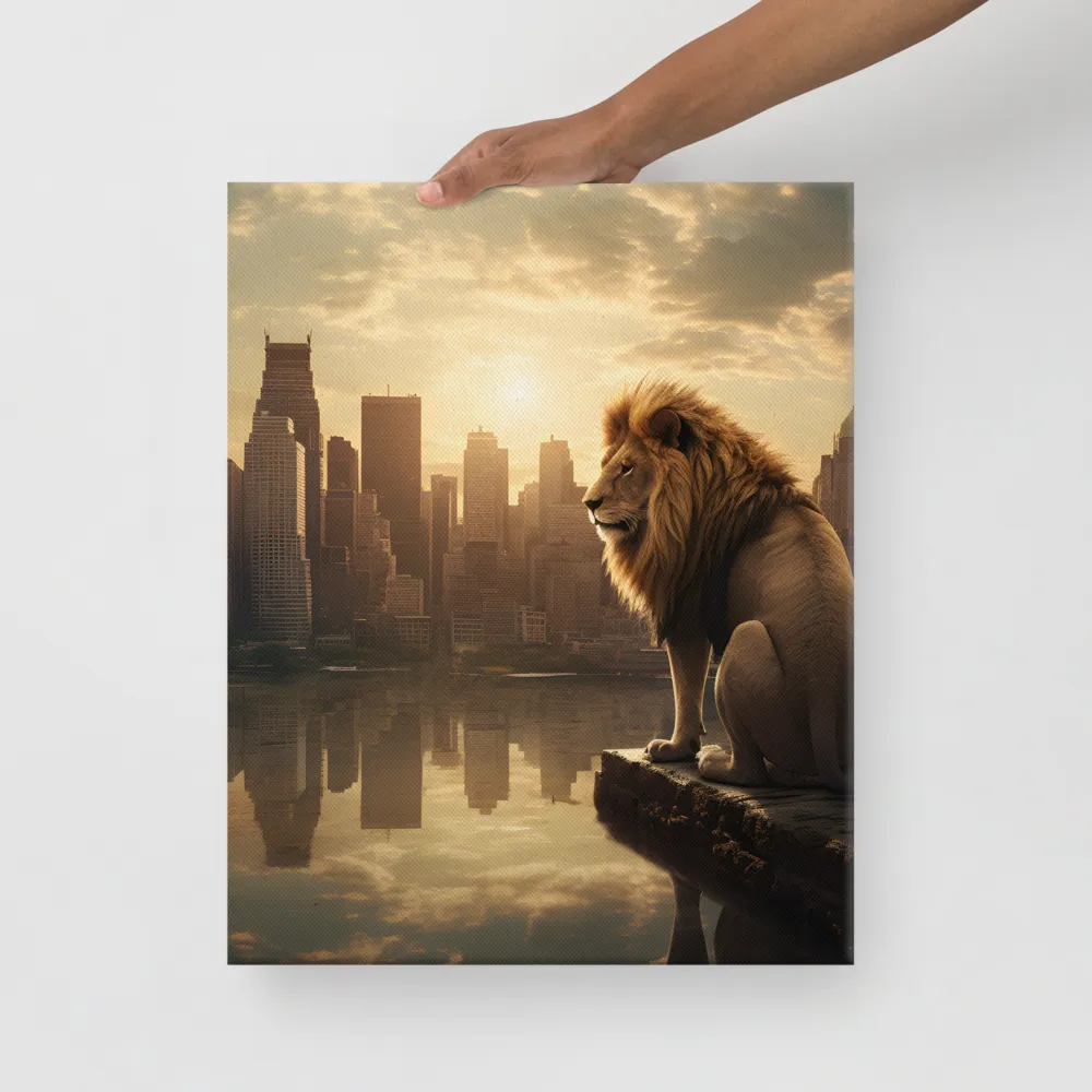 The Lion's Gaze Over the Urban Symphony