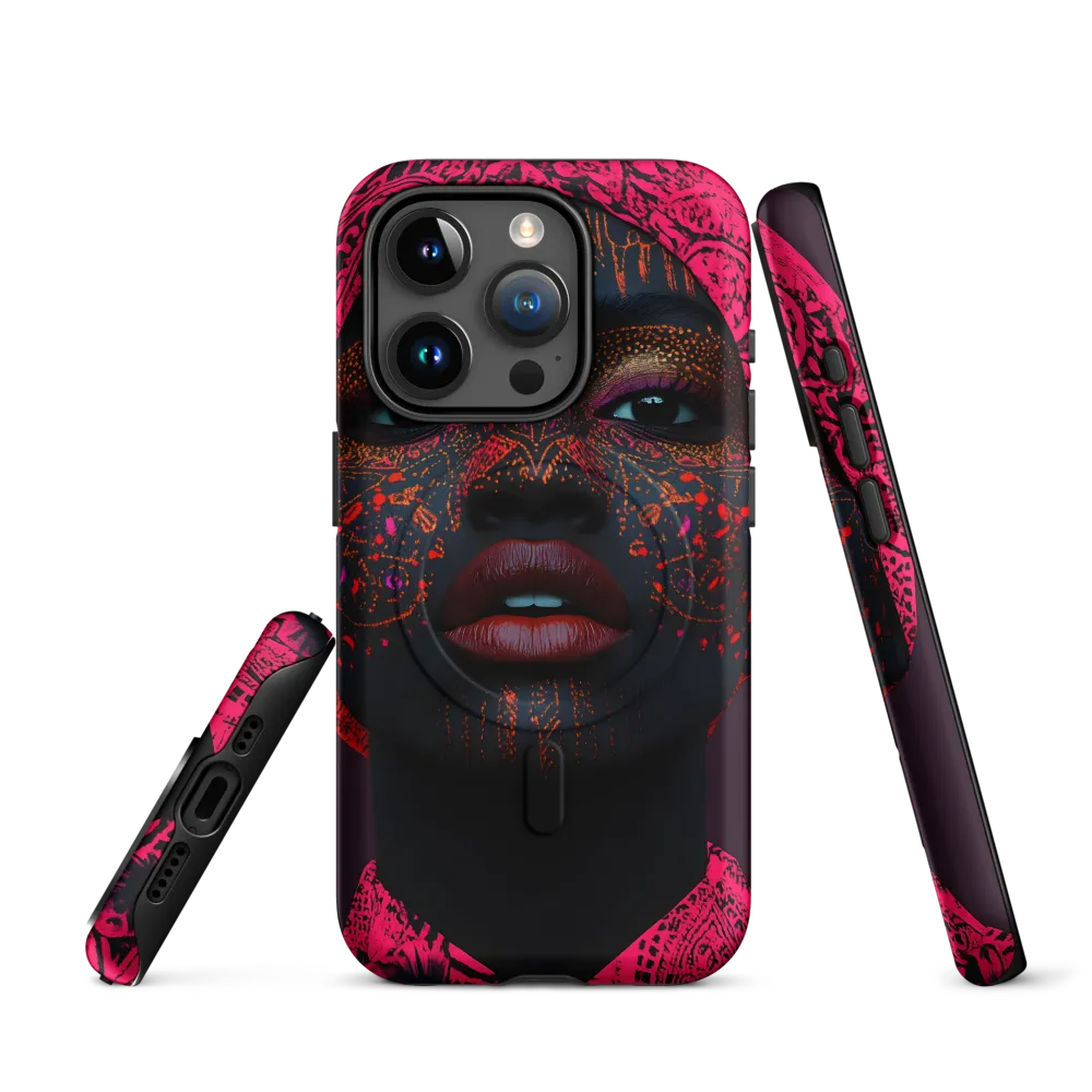 Neon Adornments: A Portrait of Cultural Expression | Phone Case |  15 Pro | MagSafe® Tough Case | Matte