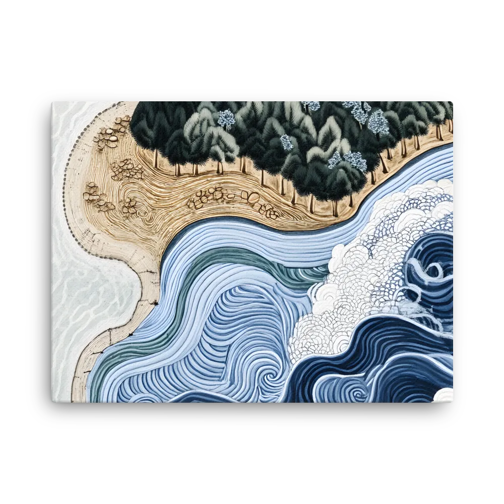 Oceanic Harmony: A Tranquil Landscape | Thin Canvas | 18″×24″