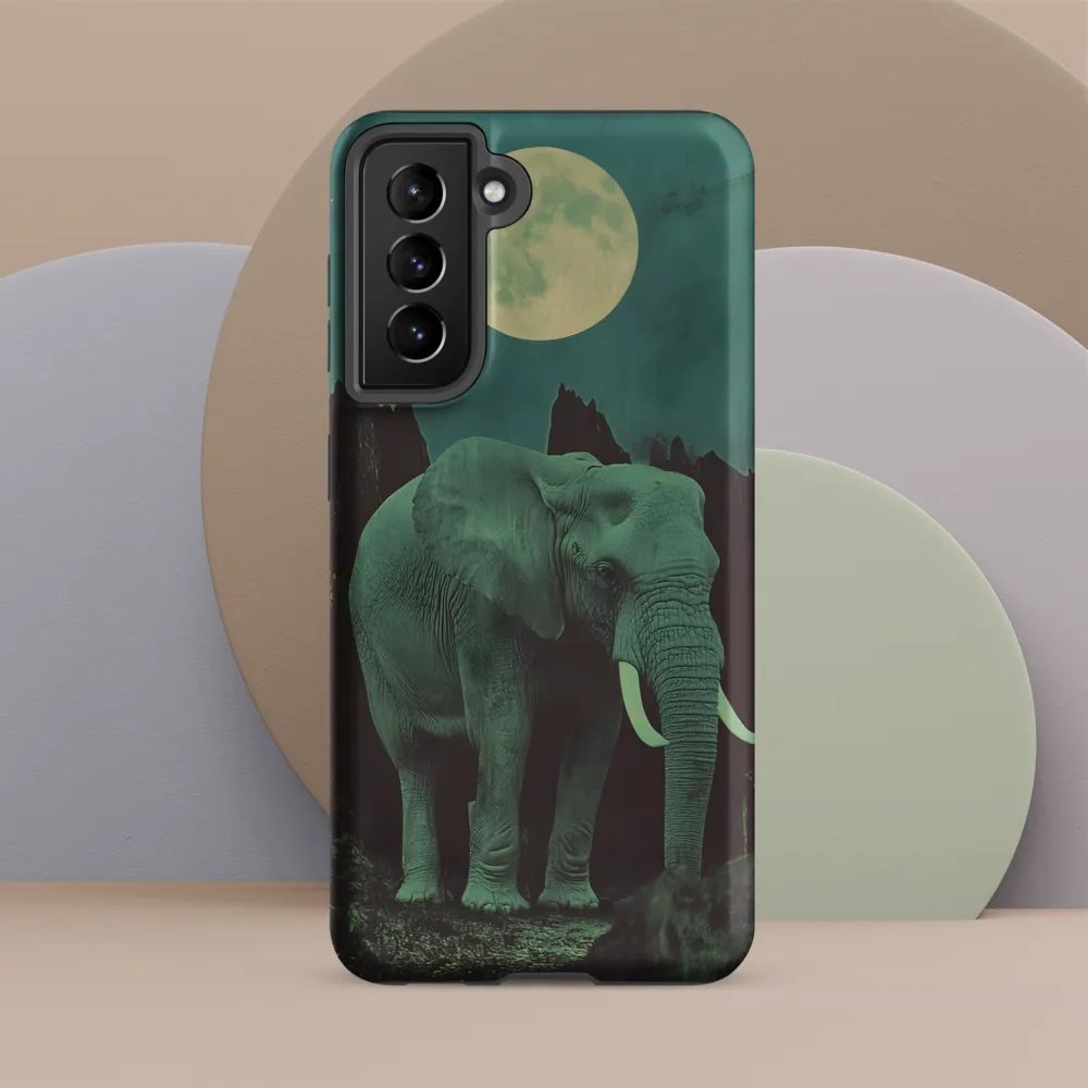 Ethereal Presence: Elephant Under a Full Moon