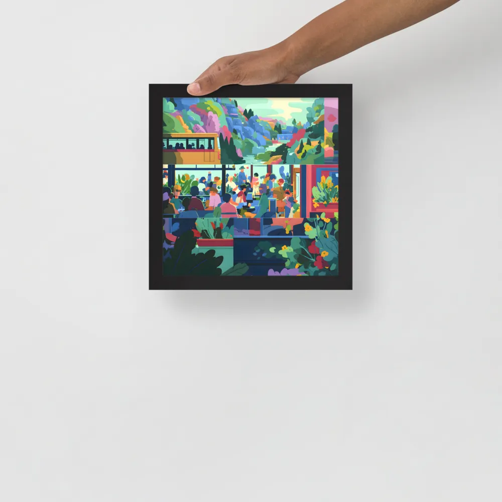 Riverside Café 
 Poster with Black Frame | 10″x 10″