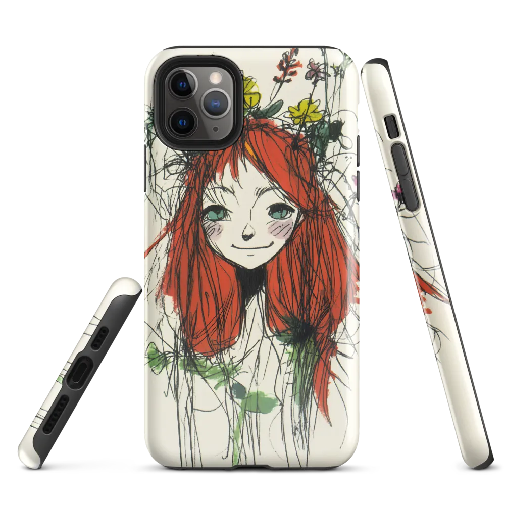 Whimsical Floral Portrait | Phone Case |  11 Pro Max | Tough Case | Glossy