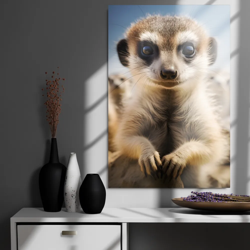 Curious Stance: The Meerkat's Gaze | Metal Print | 24″×36″