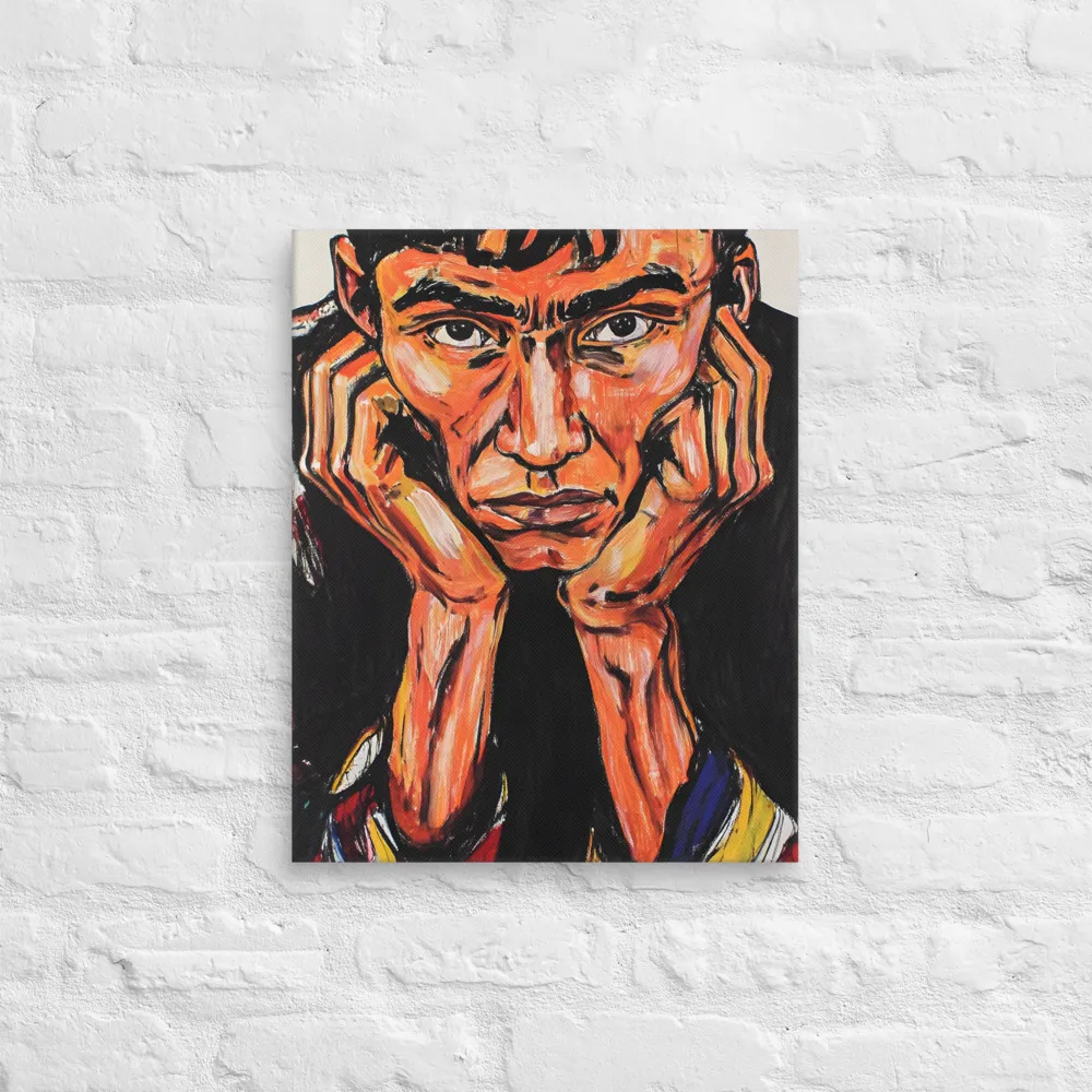 Contemplative Intensity: An Expressionist Portrait